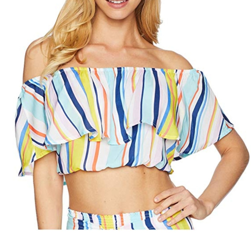 Nanette Lepore Swim Off-The-Shoulder Crop Top